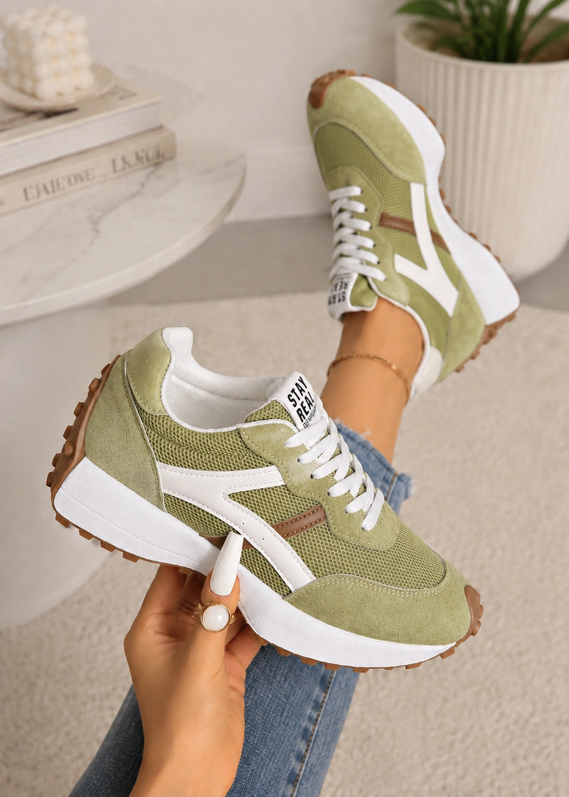 SALAZIA Retro Mesh Lace-Up Sneakers
