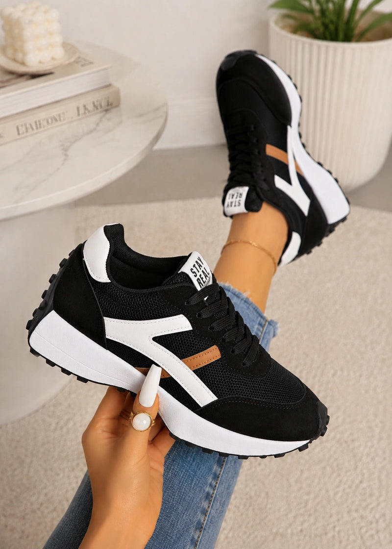SALAZIA Retro Mesh Lace-Up Sneakers