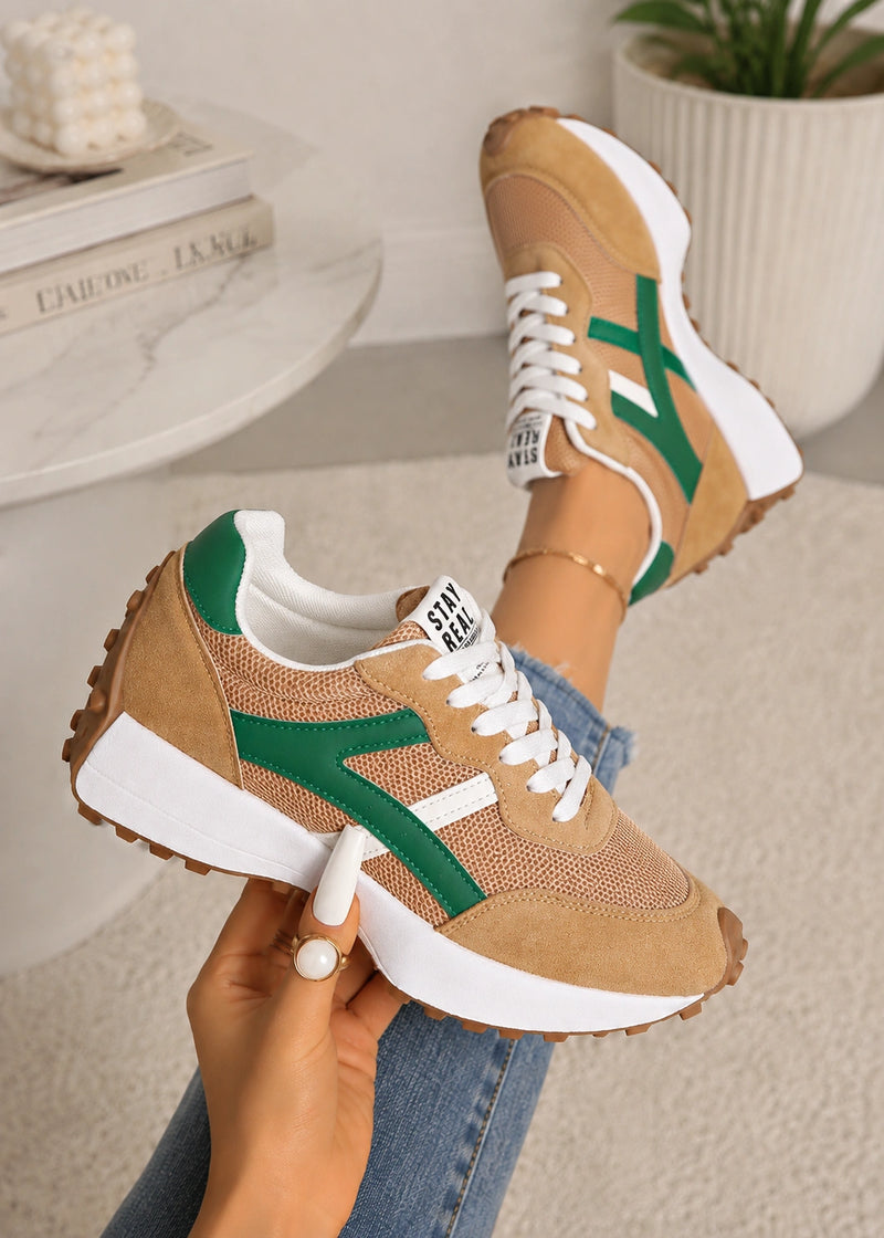 SALAZIA Retro Mesh Lace-Up Sneakers