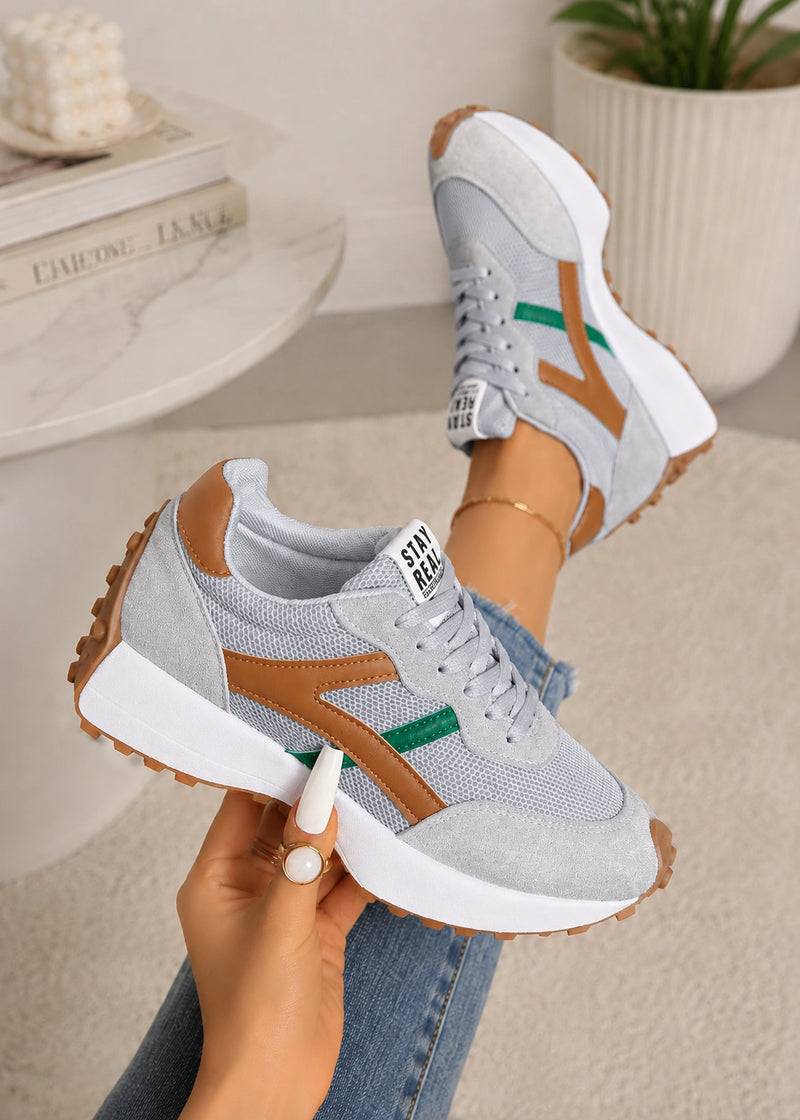 SALAZIA Retro Mesh Lace-Up Sneakers