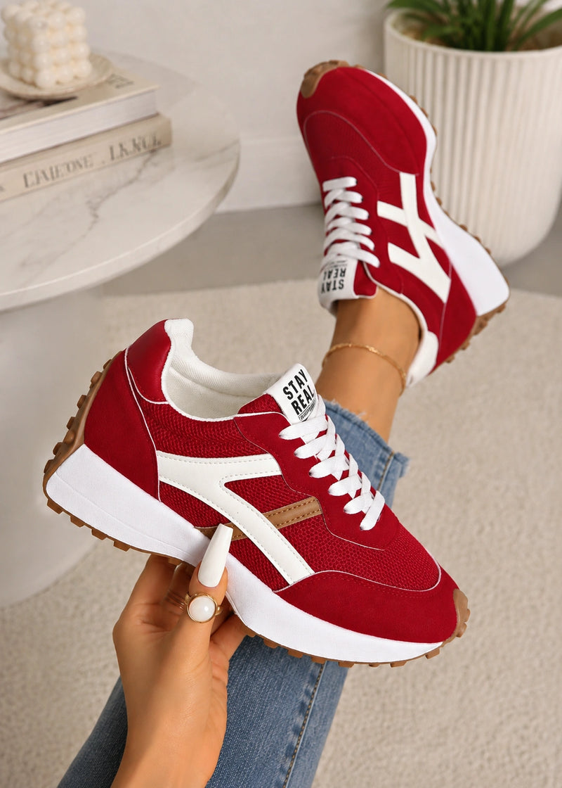 SALAZIA Retro Mesh Lace-Up Sneakers