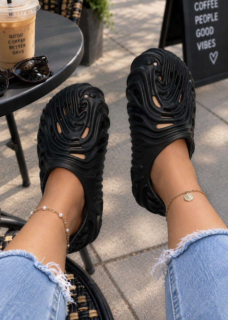 SALAZIA Sculpted Cutout Slip-On Clog Sandals