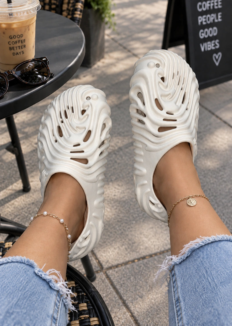 SALAZIA Sculpted Cutout Slip-On Clog Sandals