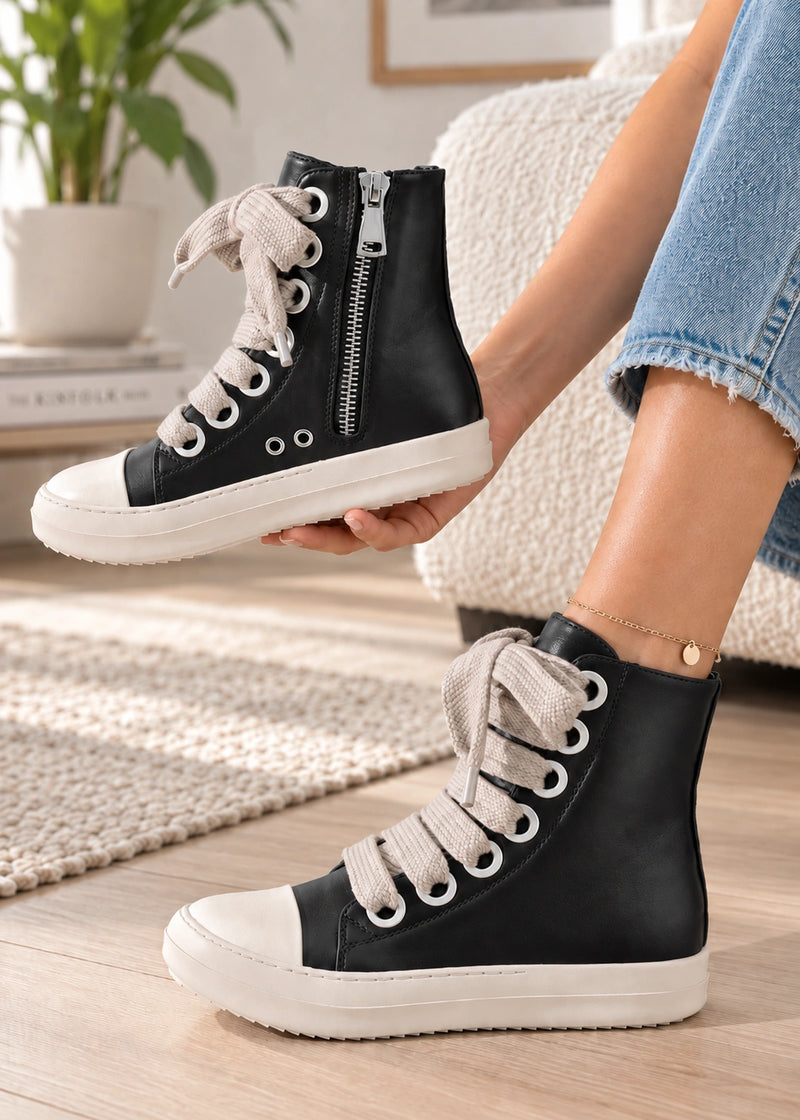 SALAZIA Side-Zip Lace-Up Ankle Boots