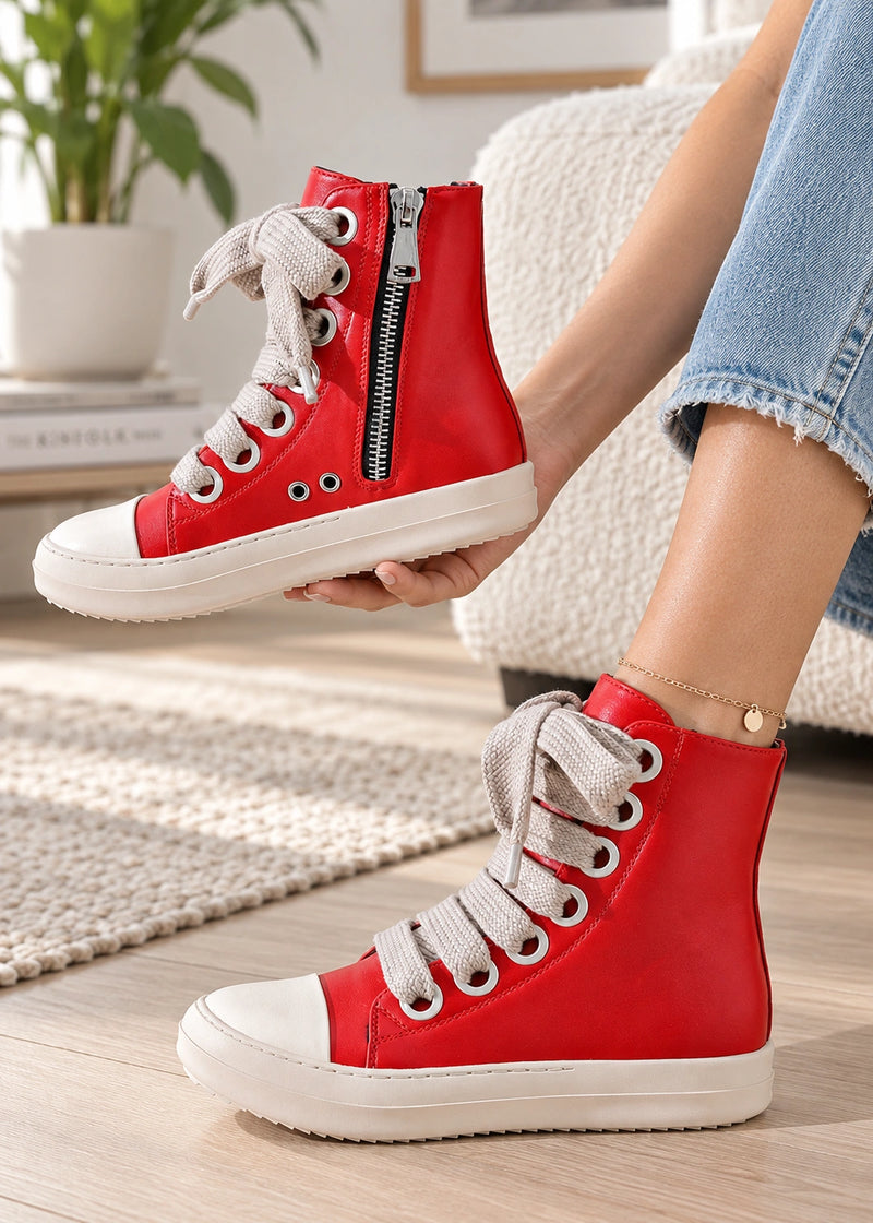 SALAZIA Side-Zip Lace-Up Ankle Boots