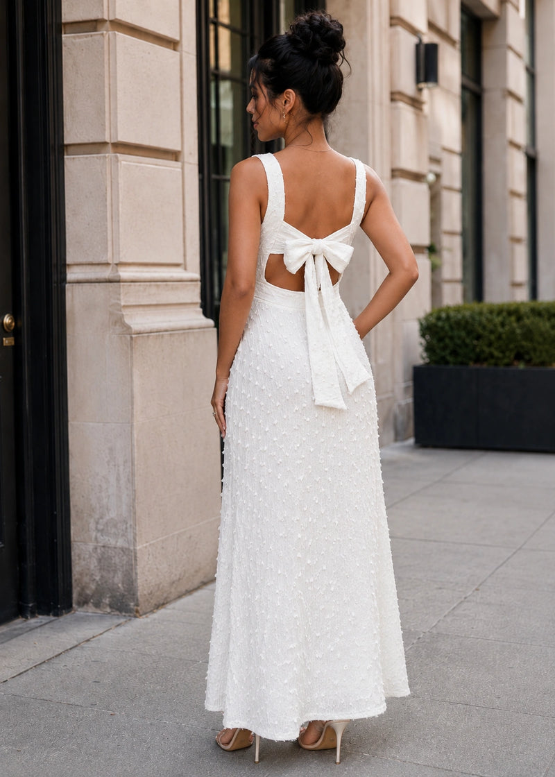 SALAZIA Square Neck Textured Sleeveless Maxi Dresses