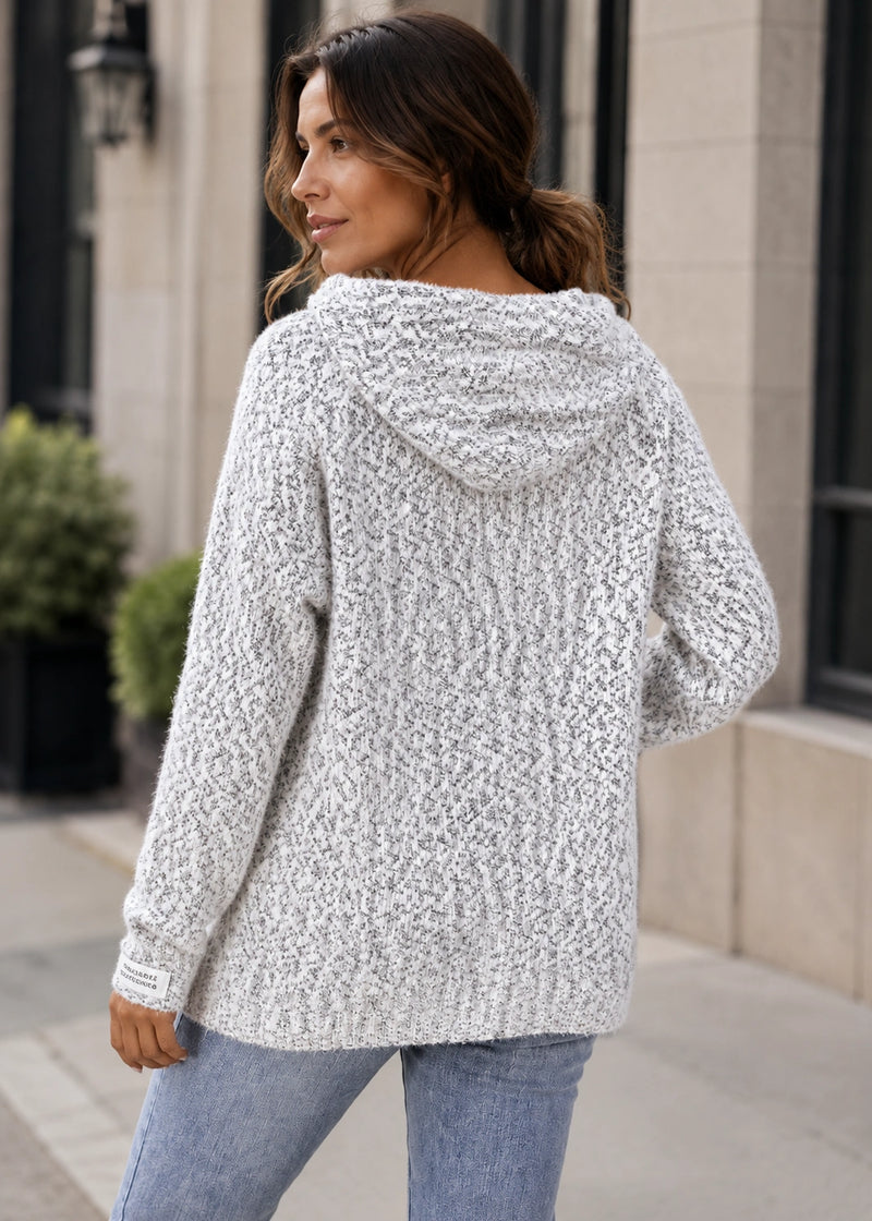 SALAZIA Textured Chenille Zip-Front Longline Cardigan Sweaters
