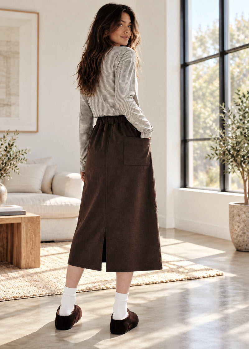 SALAZIA Tie-Waist Straight Midi Skirts