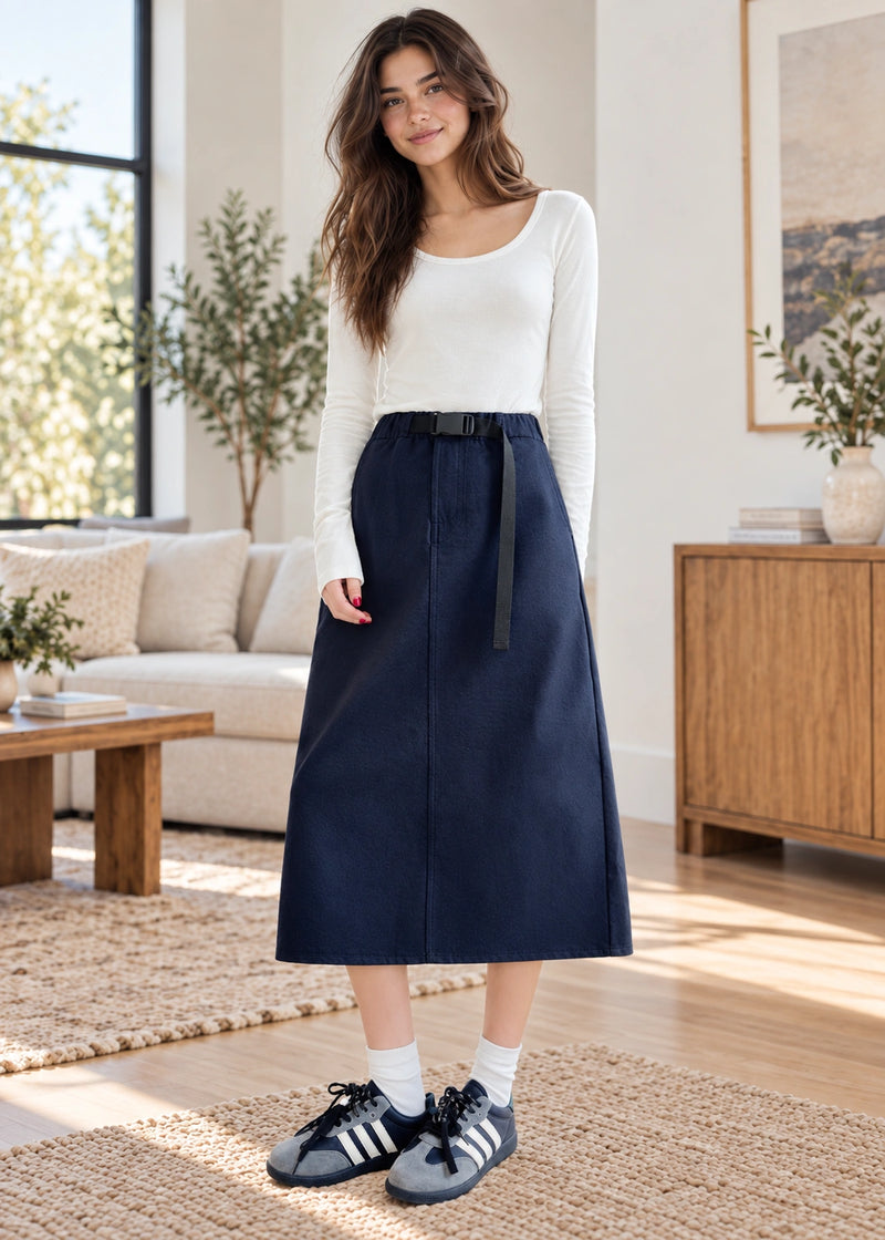 SALAZIA Tie-Waist Straight Midi Skirts
