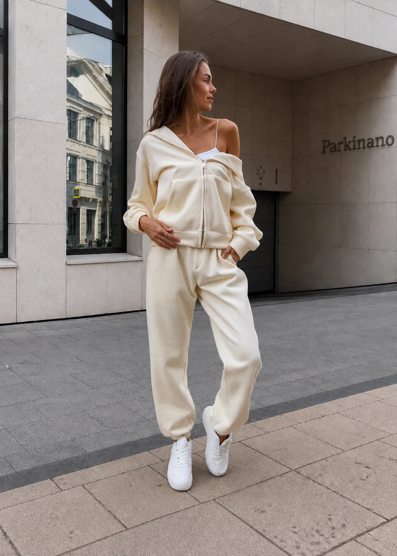SALAZIA Zip-Front Hooded Sweatshirt & Drawstring Jogger Pants Sets