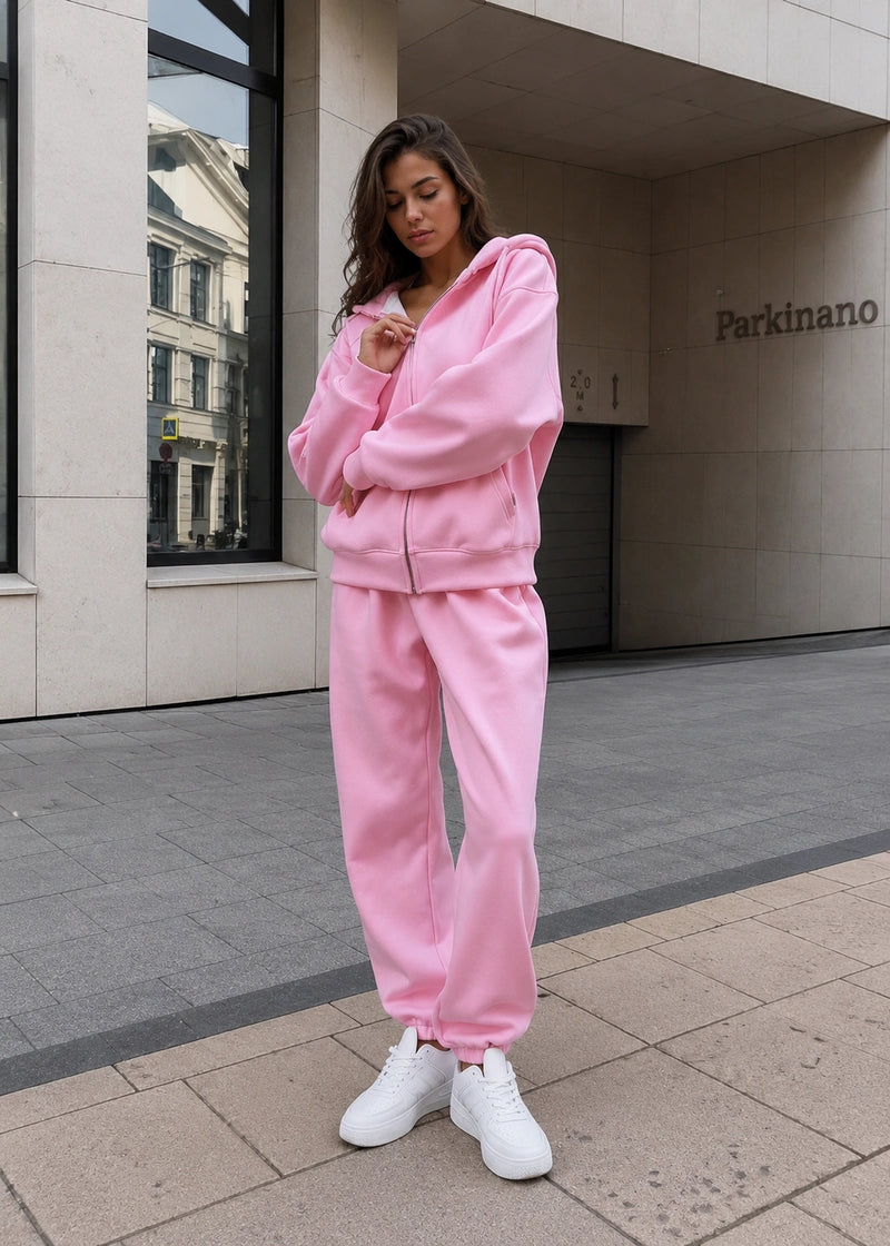 SALAZIA Zip-Front Hooded Sweatshirt & Drawstring Jogger Pants Sets