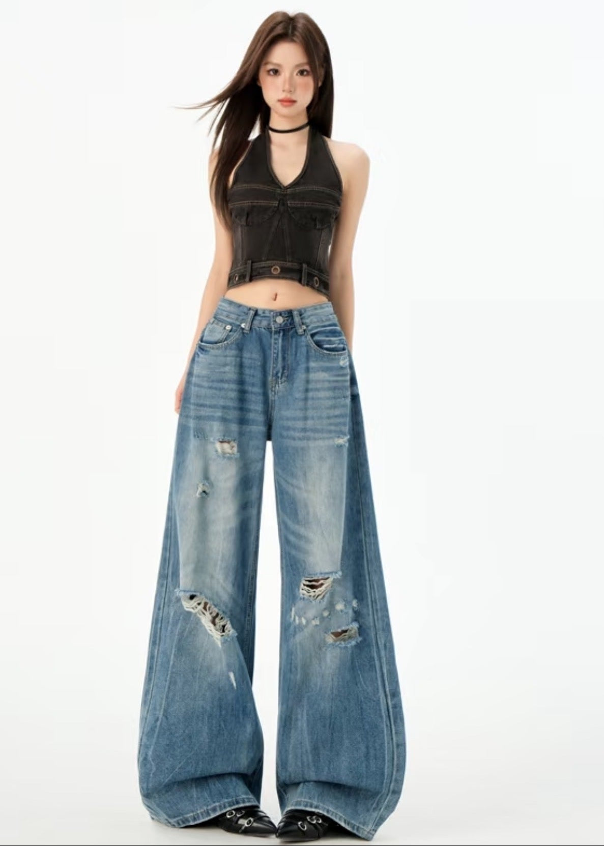 Trendy Distressed Relaxed-Fit Jeans
