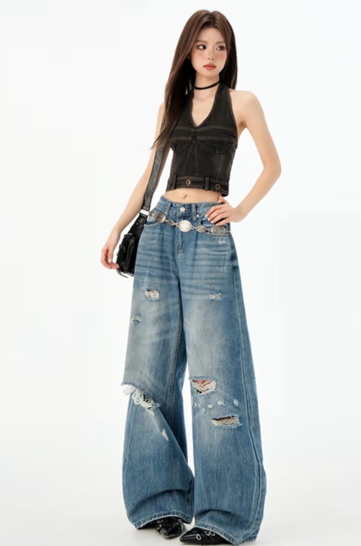 Trendy Distressed Relaxed-Fit Jeans