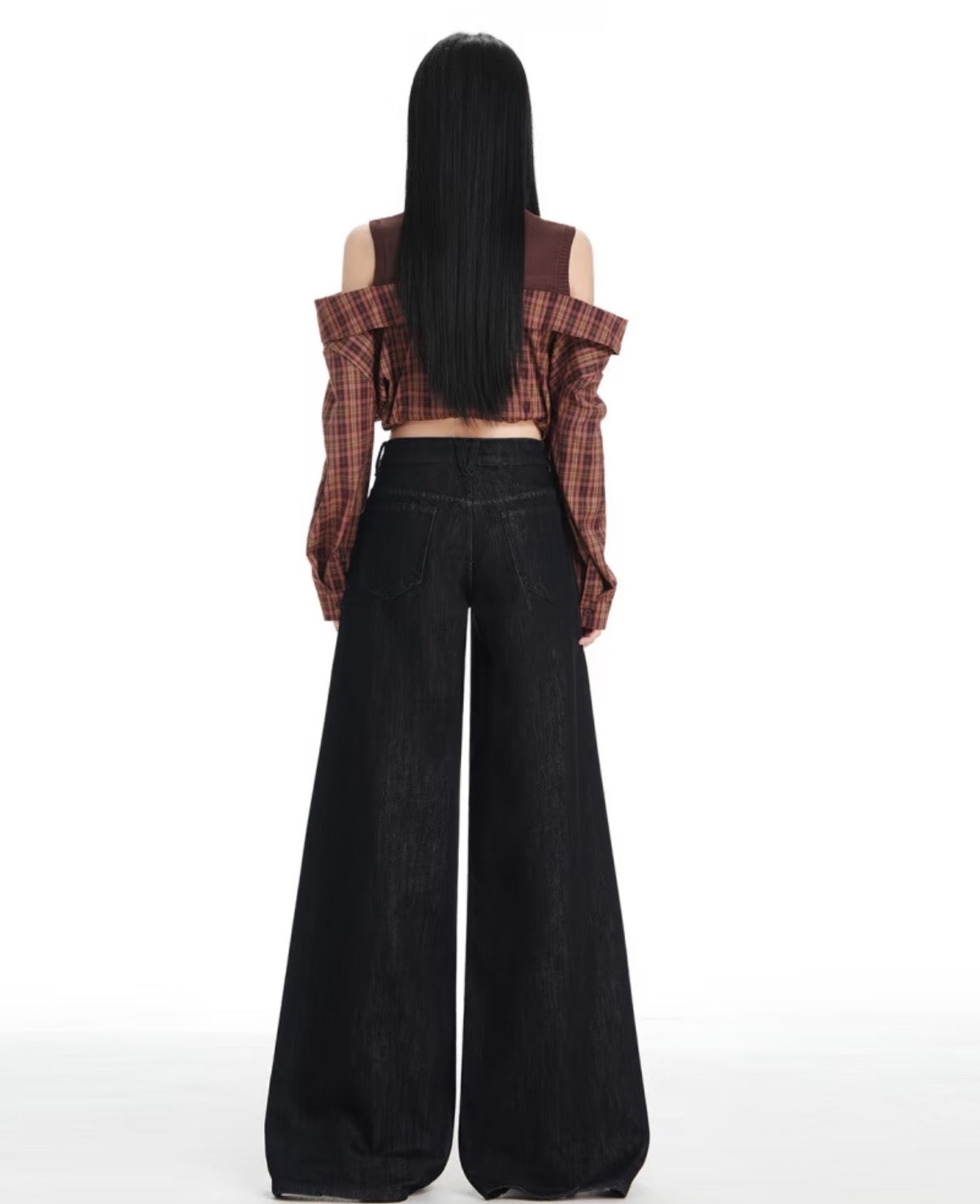 High Waisted Loose Fit Wide Leg Jeans