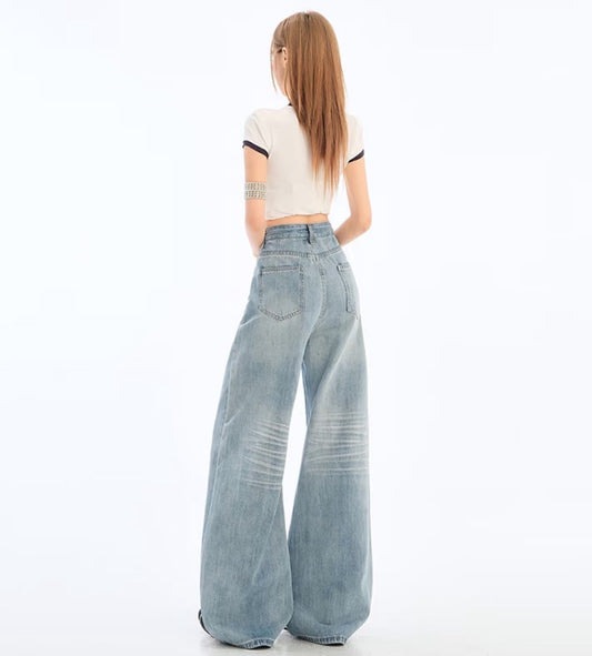 High-Waisted Relaxed Straight-Leg Drape Jeans