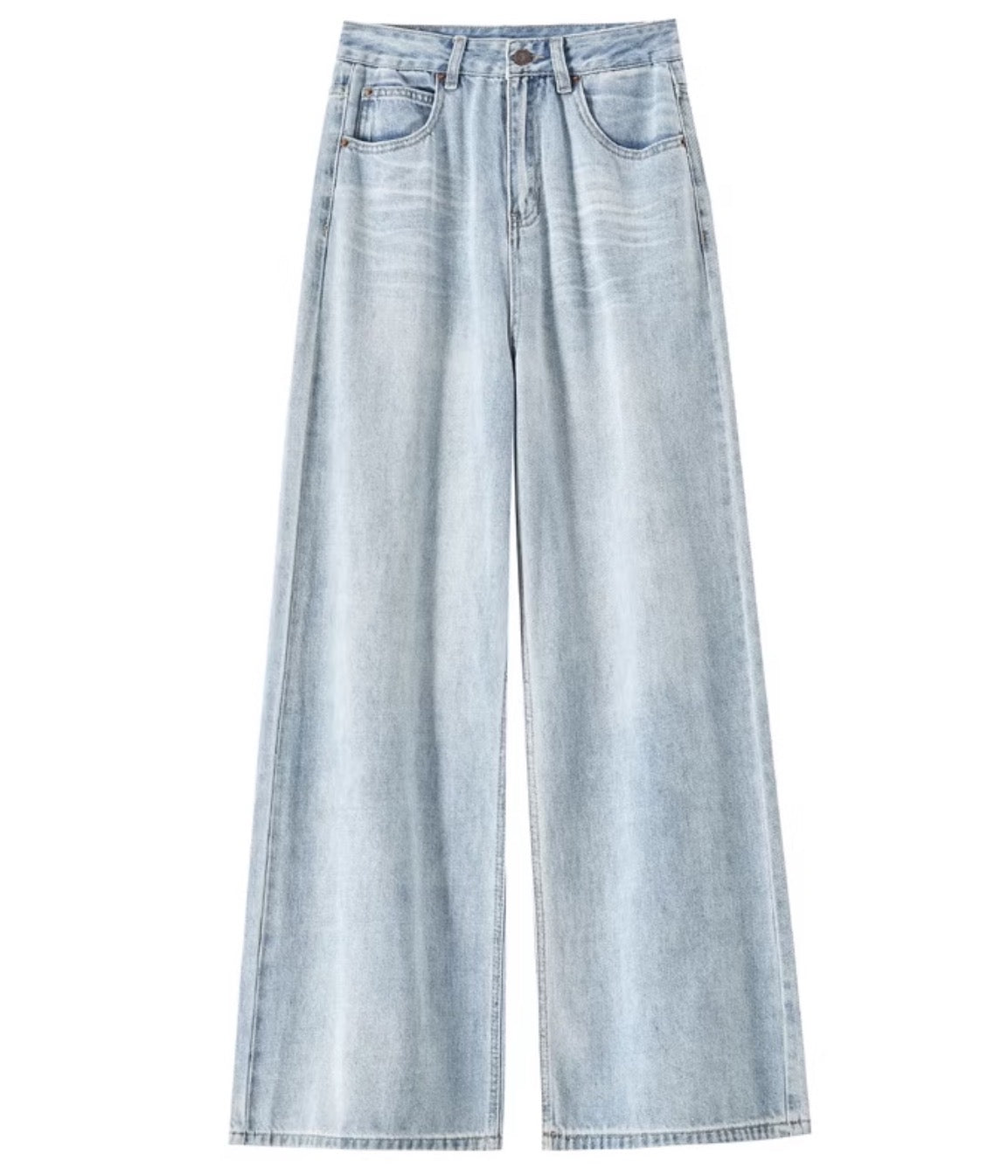 High-Waisted Relaxed Straight-Leg Drape Jeans