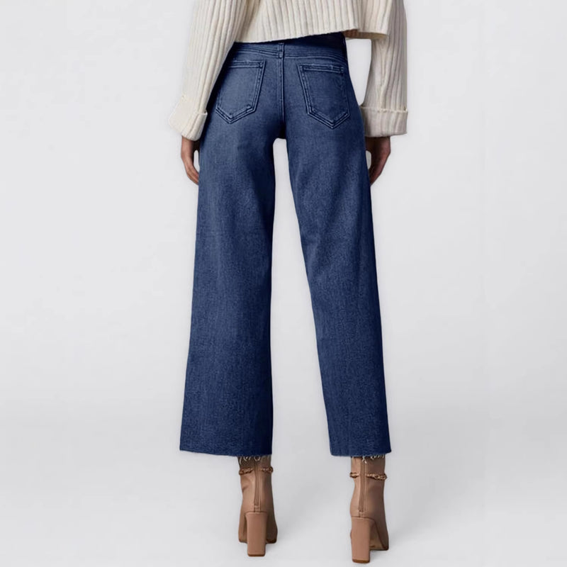 Ripped Straight-Leg Jeans